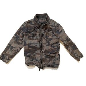 Vintage Camo Military Style Field Jacket Women SM Multi Pocket Gorpcore Utility